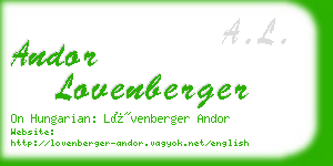 andor lovenberger business card